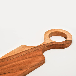 Usine vente plateau en bois d'acacia avec poignée plateau de service en bois naturel personnalisé alimentaire assiette à café décor au bas en gros - Product Image 4