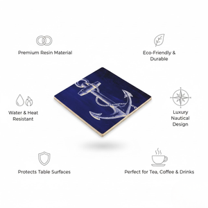 Replicartz - Posavasos de Resina Azul Plateado de Lujo |   Posavasos Cuadrado Ecológico para Mesa de Comedor, para Tazas de Café, Decoración del Hogar - Product Image 5