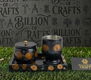 Brûleur d'encens en bois rustique fait main avec résine, boîte à oud, cadeau du Ramadan, cadeau de l'Aïd, accessoires de décoration islamique pour la maison - Product Image 1