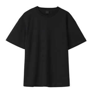 T-shirt pour femmes, couleur noire, coupe slim, col rond, coton et polyester, style streetwear, service OEM. - Product Image 1