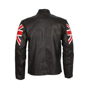 Vêtements d'hiver pour hommes, veste en cuir PU décontractée à fermeture éclair, vêtements pour hommes, veste en cuir à manches longues slim, veste de moto tendance - Product Image 2