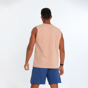 เสื้อกล้ามผู้ชายผ้าฝ้าย 100% 150 GSM แบบไม่มีแขน สกรีนโลโก้ได้ เสื้อกีฬาทรงเข้ารูป เสื้อกล้ามตาข่าย - Product Image 6