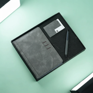 Ensemble cadeau d'entreprise Aurelux Grey Velvet Premium : agenda, porte-stylo et porte-cartes, kit de planification professionnelle pour employés de bureau 192 - Product Image 4
