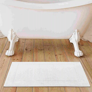 Minimalist Rectangle Microfiber Bath <b>Mat</b> With Memory Foam Backing Anti Slip Beige Solid Color For <b>Bathroom</b> <b>Floor</b> - Product Image 6