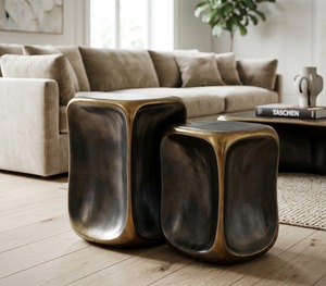 Mesas de Centro Modernas Apilables Favoritas de Instagram, Muebles Contemporáneos para Sala de Estar con Base de Metal - Product Image 2