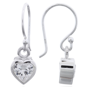 Boucles d'oreilles élégantes en argent sterling pour femmes, en forme de cœur, avec perle noire et zircon cubique - Cadeau - Product Image 2