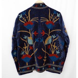 <b>ART</b>&<b>ART</b> Hand Embroidered Velvet Floral Quilted Jacket O-Neck Full Sleeve Autumn Women's Coat Elegant Boho Style Statement Piece - Product Image 2