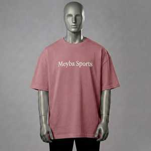 Camiseta Rosa Extra Grande para Hombre, con Logotipo Personalizado, Cuello Redondo, Algodón Premium, Corte Holgado, Estilo Urbano, Suave, Transpirable, Informal, Manga Corta - Product Image 4