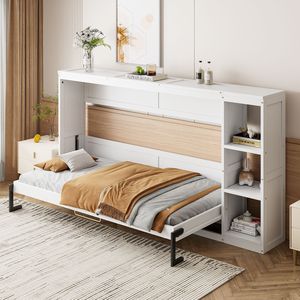 Cama Murphy Blanca Tamaño Individual con Librero Integrado - Product Image 3