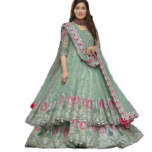 ชุดเดรสปากีสถานจากผ้าเรยอนทำจากผ้าไหมใยสังเคราะห์ - Product Image 1