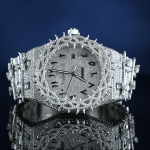 นาฬิกาแฟชั่นสุดฮิตปี 2026 ประดับเพชรเต็มเรือน สำหรับผู้ชาย สไตล์ฮิปฮอป หรูหรา ประดับเพชร ลายดอกไม้ นาฬิกาข้อมืออัตโนมัติสำหรับผู้ชาย - Product Image 1