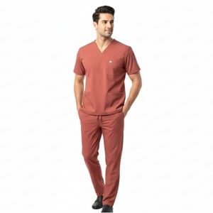 OEM Men Cotton <b>Doctor</b> Scrub <b>Set</b> Hospital Medical Uniform Clothing Supplier Breathable Men Scrub Uniforms Customized Wholesale - Product Image 1