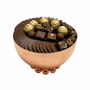 Cuenco de metal de calidad deluxe, color oro rosa, con diseño de rosas en relieve, para servir chocolate, ideal para regalo de boda o decoración del hogar. - Product Image 6