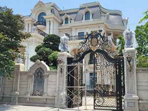 Puerta Batiente Decorativa de Hierro Forjado para Exteriores, Puerta Metálica Personalizada para Villas de Lujo, Entrada de Apartamentos, Diseño Moderno, Duradero y Elegante - Product Image 4