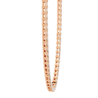 Collier tennis unisexe à maillons éternels entièrement sertis de diamants de laboratoire taille émeraude, plaqué or rose 10-18 carats, RAAMAA Diamond 0,75-1g