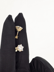 Pendientes de Diamantes de Oro Amarillo de 14K y 18K, Diamantes Cultivados en Laboratorio, Corte Redondo, para Mujer, Elegantes, para Uso Diario, Regalo de Boda, Joyería - Product Image 3