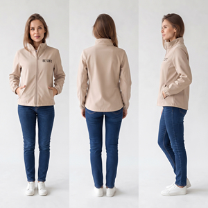 Chaqueta Bomber con Cuello Alto y Cremallera para Mujer, con Logotipo Frontal, Cortavientos, Ajuste Regular, Chaqueta Impermeable, Chaqueta de Entrenamiento de Tejido Suave para Mujer - Product Image 5