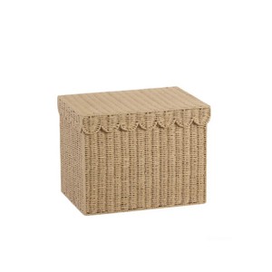 Cesta de Almacenamiento de Cuerda de Papel Trenzada con Borde Festoneado para Lavandería, Cesta Organizadora Multifuncional Ecológica para Artículos del Hogar - Product Image 1