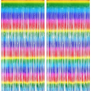 2 Pacchi di Tende in Lamina Metallica Colorate, Striscioni Decorativi per San Valentino, Pasqua, Porte, Feste Anni '80 e '90, Addii al Nubilato - Product Image 1