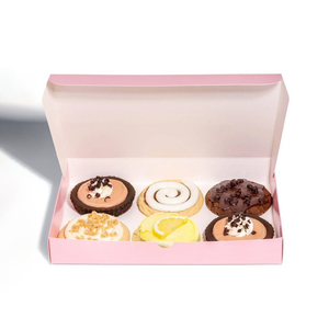 Scatola di carta eco-friendly per cibo Sushi <span class=keywords><strong>rosa</strong></span> con finestra per torte da asporto crêpe tartufi al cioccolato per biscotti <span class=keywords><strong>salsa</strong></span> S - Product Image 4