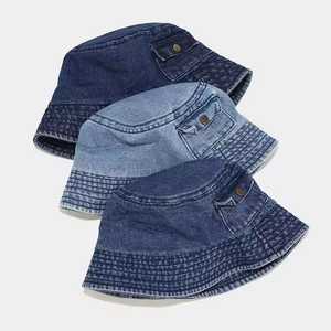 Chapeau Bob en Denim Unisexe avec Poche Couleur Unie Décontracté Printemps Été Adulte 56-58CM - Product Image 6