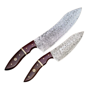 Best Supplier Cooking Damascus Steel <b>Knife</b> Set - 2 Pcs Custom OEM Professional Chef Use <b>Kitchen</b> <b>Knife</b> Set With Leather Cover - Product Image 6