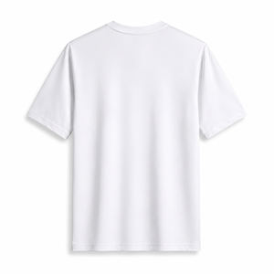 เสื้อยืดคอกลมแขนสั้นผ้าฝ้ายสีขาวสำหรับทุกเพศทรงปกติสีทึบทุกฤดูกาลเสื้อลำลอง - Product Image 2