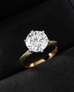 Anillo de Compromiso/Boda Vintage de Oro Amarillo de 14k con Diamante Cultivado en Laboratorio IGI/GIA, Unisex, Oro Blanco Fino para Aniversario, Ideal para Fiestas - Product Image 1