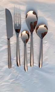 Gold Plated Stainless Steel Flatware Set <b>Mirror</b> Finish Modern Luxury Long Handle Serving Spoon Fork Knife Durable Wedding Use - Product Image 3