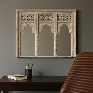 Premium Decorative Accent <b>Mirror</b> for Bedroom Artistic Multi Panel Reflection with Royal Inspired Architecture - Product Image 1