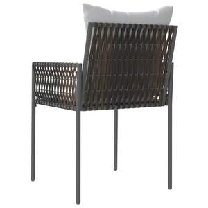 Ensemble de 6 chaises de jardin en polyrotin brun avec structure en acier thermolaqué, mobilier d'extérieur durable - Product Image 6
