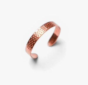 Bracelet ouvert en cuivre forgé élégant à motif croisé, bijou en métal tendance au design exquis - Product Image 2