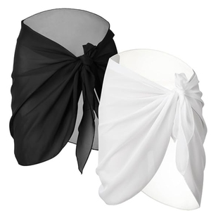 2 Pieces Sarong Coverups for Women <b>Bathing</b> Suit Wrap Swimsuit Skirt Beach Bikini Cover up Swimwear Chiffon - Product Image 3
