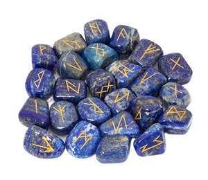 Pierre précieuse Lapis lazuli naturel Rune Set Wholesale Rune sets Handmade Stones for sale Amayra Crystals Exports - Product Image 1