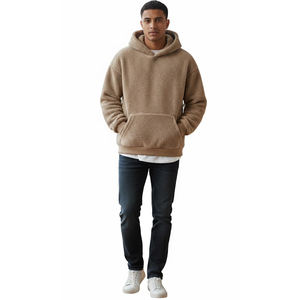 Sweat-shirt personnalisé surdimensionné en polaire Sherpa unisexe, chaud pour l'hiver, avec poche kangourou, tendance, streetwear, confortable - Product Image 3