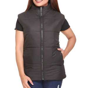 Chaleco de Mujer al por Mayor con Logotipo Personalizado, Hecho de Poliéster, Impermeable, para Uso en Exteriores, con Cuello Alto - Product Image 1