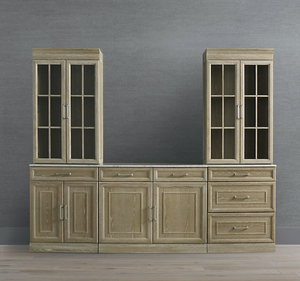 Commode classique en bois de mahogany massif blanc, 4 tiroirs, portes, design minimaliste, fabrication artisanale pour chambre à coucher, salon - Product Image 1