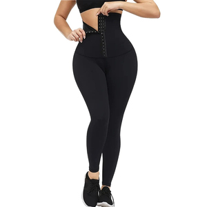 Run Apparel's High Waist Full Length Solid Black Yoga <b>Leggings</b> <b>With</b> <b>Pockets</b> Seamless Elastic Waist Four-Way Stretch Yoga <b>Legging</b> - Product Image 6