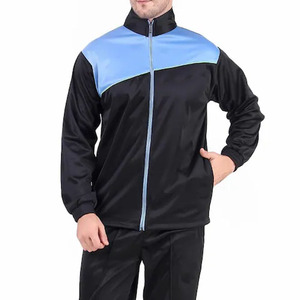 Men Color Block Tracksuit Set <b>Zip</b> <b>Up</b> <b>Jacket</b> Elastic Waist Pants Sporty Autumn Training Wear Full Sleeve Stand Collar - Product Image 5