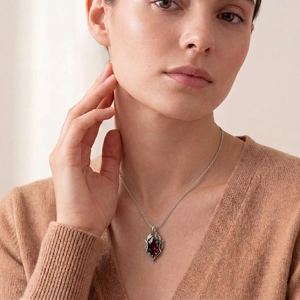Pendentif Breloque Vintage Elven en Argent Sterling 925 Plaqué Or avec Pierre de Naissance, Bijou Inspiré de la Fantaisie, Cadeau Spécial pour Femme - Product Image 2