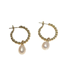 Pendientes Clásicos de Perlas de Agua Dulce Naturales con Inyección de Oro de 14K, Versátiles y Sencillos, Perlas Sonriente, Venta al por Mayor - Product Image 5