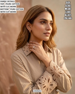 Ensemble coordonné traditionnel pour femmes Bandhani en coton sable, séchage rapide, longueur au sol, pour les fêtes - Product Image 4