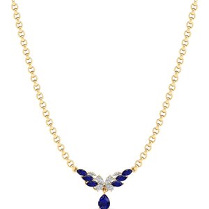 REYES Colgantes de Zafiro Azul de Alta Calidad con Corte de Pera de 2.75 Quilates en Plata de Ley 925 con Collares de Moissanita para Mujer - Product Image 1