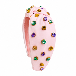 Diadema de fiesta con nudo de diamantes de imitación, diseño floral rosa pastel, con perlas y cristales, duradera, personalizable, para mujer, venta al por mayor - Product Image 2
