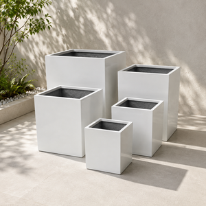 Modern <b>Square</b> Fiberglass <b>Planter</b> Pot For Indoor Outdoor Plants Decorative <b>Large</b> Flower Container Best Price Modern Design - Product Image 3