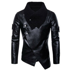 Custom Made Casual <b>Winter</b> Leather <b>Jacket</b> with Stand Collar and Zipper Closure Quick Dry Waterproof Breathable Plain Dyed - Product Image 1