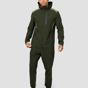 Ensemble de shorts coupe-vent d'été pour hommes, grande taille, 100 % coton respirant, couleur unie, 2 pièces, ensemble de vêtements de sport personnalisable avec logo - Product Image 3