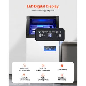 Macchina per il ghiaccio commerciale da 36 cubetti, produzione in 15 minuti, capacità di stoccaggio 28 libbre, autoportante, produzione 100 libbre/24 ore - Product Image 4