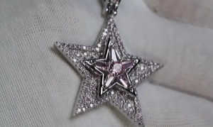 Star Pendant for Men and Women Iced Out Pink Moissanite Silver Hip Hop Jewellery - Product Image 4