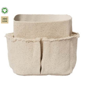 390 GSM Organic Cotton <b>Storage</b> <b>Laundry</b> Bag Home <b>Storage</b> 30x18x19 cm Custom Logo Wholesale OEM Private Label Reusable Model SS567 - Product Image 3